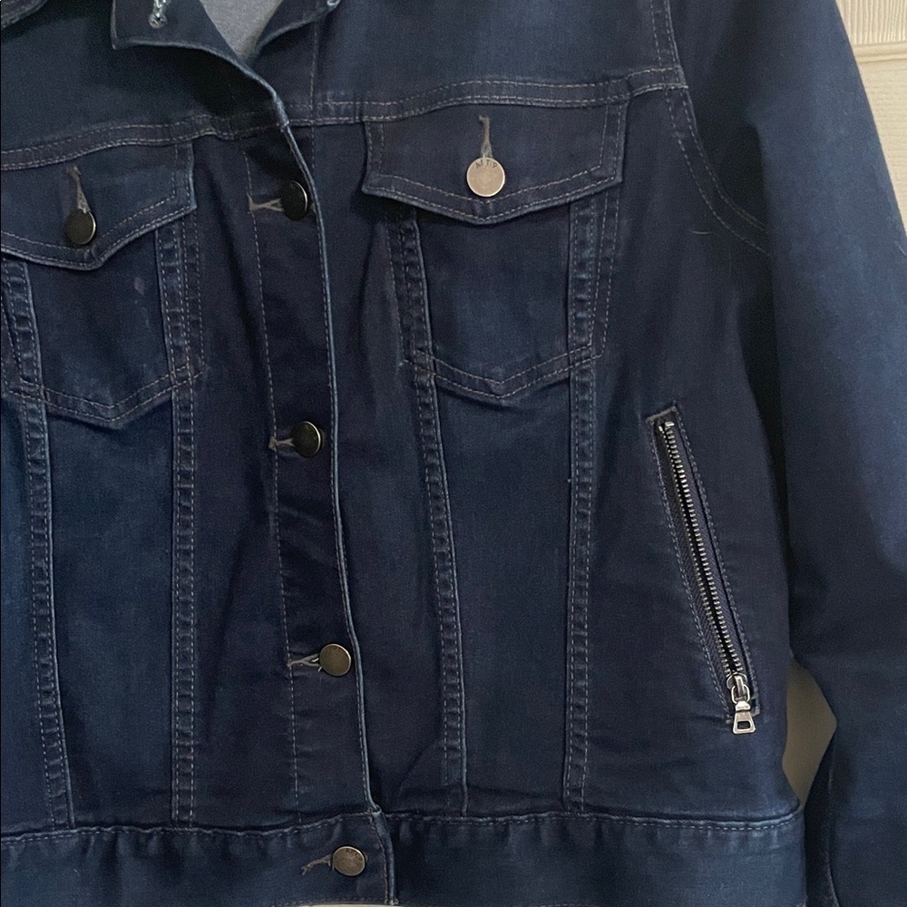 Blue Denim Jacket - Classic Women's Jean Jacket XL - Picture 3 of 5